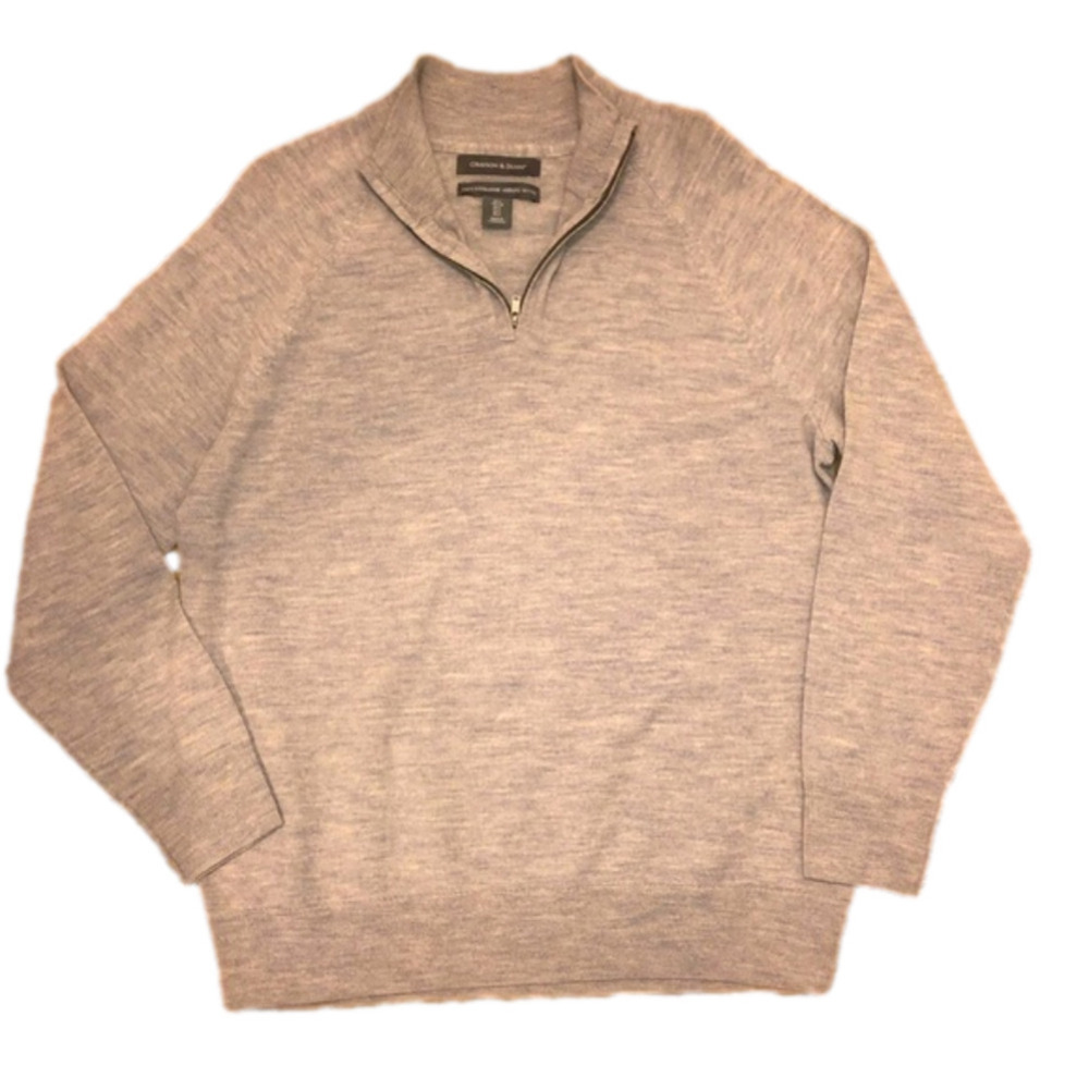 NWOT Grayson & Dunn Merino Wool Quarter Zip Pullover Sweater Super Soft Sz Large